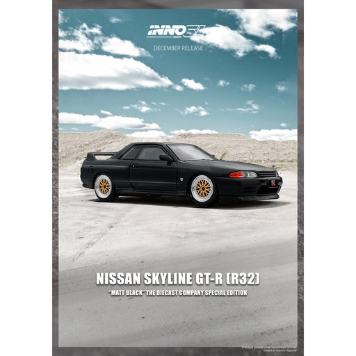 Inno64 Nissan Skyline GT-R R32 Matt Black "THE DIECAST COMPANY" Special Edition 1:64 IN64-R32-MB - Premium Nissan - Just $26.99! Shop now at Retro Gaming of Denver