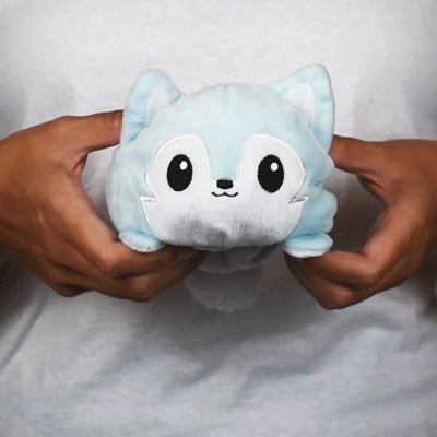 TeeTurtle Reversible Wolf: Light Blue/Celestial White Glow (Mini) - Premium Toys and Collectible - Just $16.99! Shop now at Retro Gaming of Denver