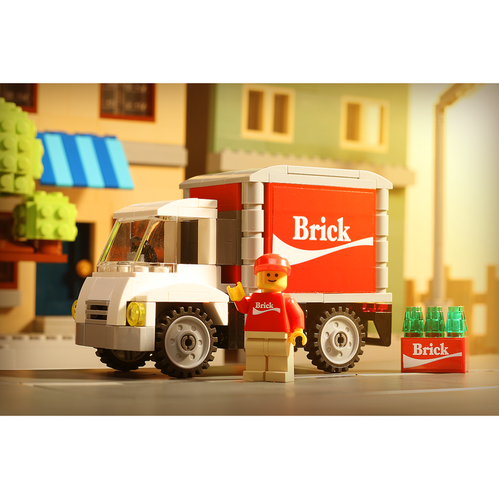 Custom Brick Soda Delivery Truck with Minifigure made using LEGO parts - Premium LEGO Kit - Just $59.99! Shop now at Retro Gaming of Denver
