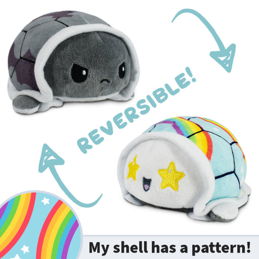 TeeTurtle Reversible Turtle: Rainbow/Storm Clouds (Mini) - Premium Toys and Collectible - Just $16.99! Shop now at Retro Gaming of Denver