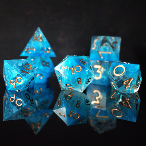 Shape of Water Sharp-Edged Resin Dice Set - Premium Resin - Just $39.99! Shop now at Retro Gaming of Denver