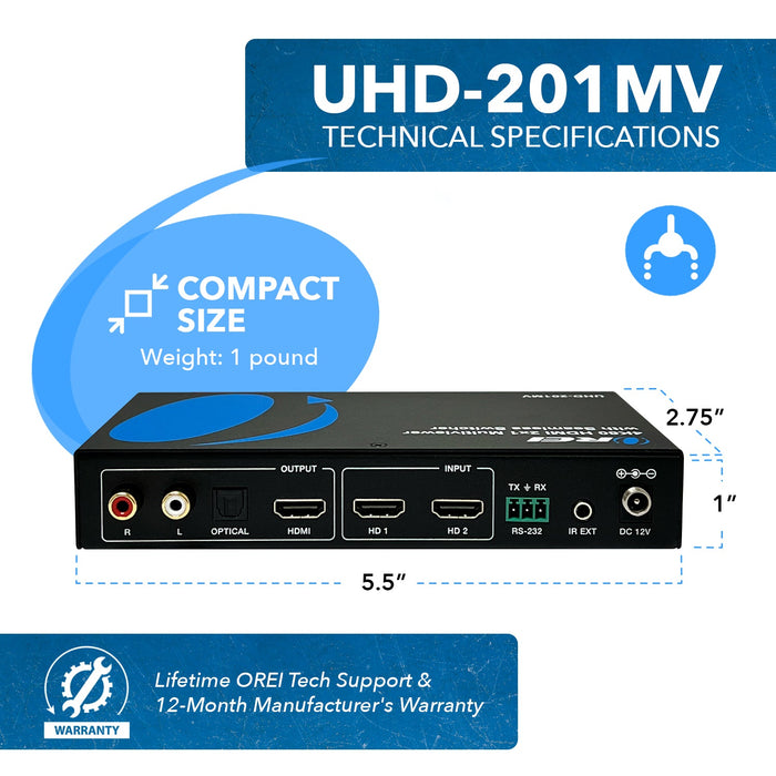 Ultra HD 4K Multi-Viewer 2x1 HDMI Seamless Video Switch(UHD-201MV) - Premium  - Just $149.99! Shop now at Retro Gaming of Denver
