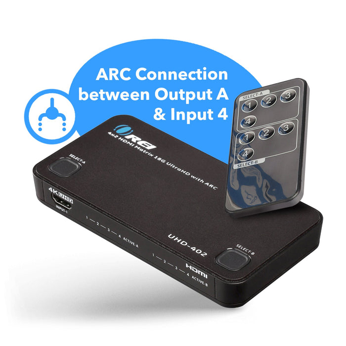 Ultra HD 4x2 HDMI Matrix Switch Full 3D with ARC Support (UHD-402) - Premium Matrix Switch - Just $39.99! Shop now at Retro Gaming of Denver