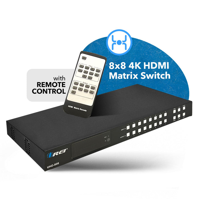 Ultra HD 8x8 HDMI Matrix Switch 4K @60Hz With IR Remote (UHD-808) - Premium Matrix Switch - Just $699! Shop now at Retro Gaming of Denver