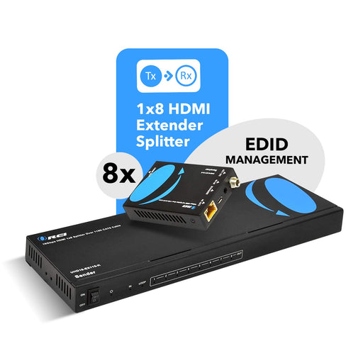 Ultra HD 1x8 HDMI Extender Splitter Over CAT6/7 Upto 115 Ft support 4K, Loop-out, IR Remote, EDID (UHD18-EX115-K) - Premium Extender - Just $499.99! Shop now at Retro Gaming of Denver