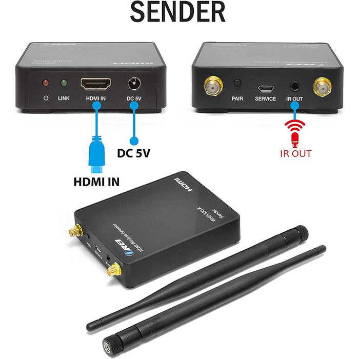Wireless HDMI Transmitter & Receiver Extender Upto 300 Feet -1080P @50/60 Hz-IR Support (WHD-330-K-B) - Premium Wireless Extender - Just $199.99! Shop now at Retro Gaming of Denver