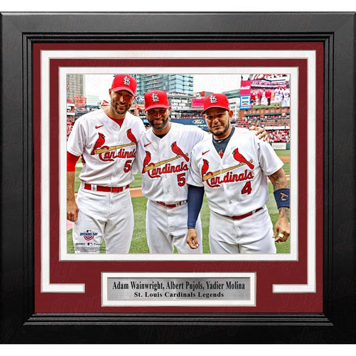 Adam Wainwright, Albert Pujols, & Yadier Molina St. Louis Cardinals 8" x 10" Framed Baseball Photo - Premium Framed Baseball Photos - Just $49.99! Shop now at Retro Gaming of Denver