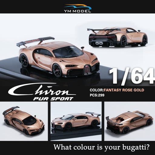 YM Model Bugatti Chiron PUR SPORT in Fantasy Rose Gold Limited to 299 Pcs 1:64 - Premium Bugatti - Just $89.99! Shop now at Retro Gaming of Denver