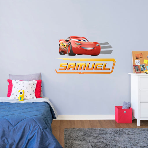 Cars 3: Lightning Personalized Name - Officially Licensed Disney/PIXAR Removable Wall Graphic - Premium Premask - Just $109.99! Shop now at Retro Gaming of Denver