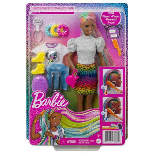 Barbie Leopard Rainbow Hair Doll #2 - Premium Dolls - Just $27.44! Shop now at Retro Gaming of Denver