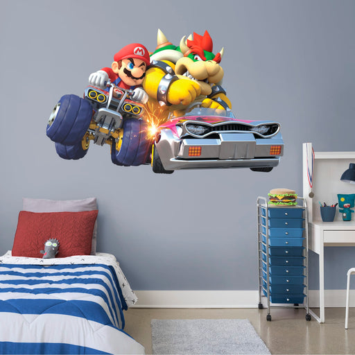 Mario Kart��� 8: Mario and Bowser Collision Mural        - Officially Licensed Nintendo Removable Wall   Adhesive Decal - Premium Mural - Just $99.99! Shop now at Retro Gaming of Denver