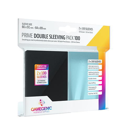 GameGenic PRIME Card Sleeves: Double Sleeving Pack 100 Black - Premium Accessories - Just $9.99! Shop now at Retro Gaming of Denver