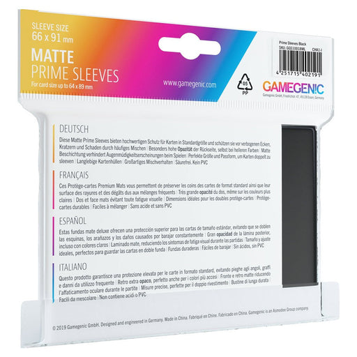 GameGenic Matte Prime Card Sleeves: Black - Premium Accessories - Just $7.49! Shop now at Retro Gaming of Denver