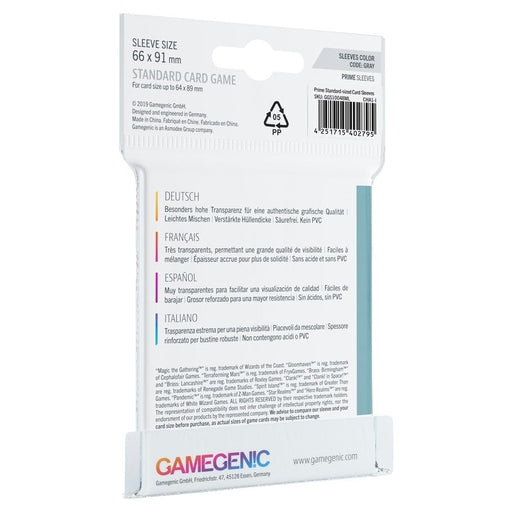GameGenic PRIME Standard Card Game Sleeves 66 x 91 mm - Grey - Premium Accessories - Just $3.49! Shop now at Retro Gaming of Denver