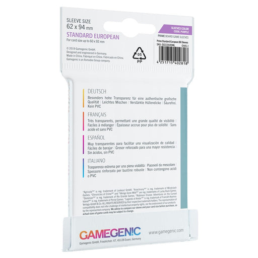 GameGenic PRIME Standard European-Sized Sleeves 62 x 94 mm - Purple - Premium Accessories - Just $3.49! Shop now at Retro Gaming of Denver