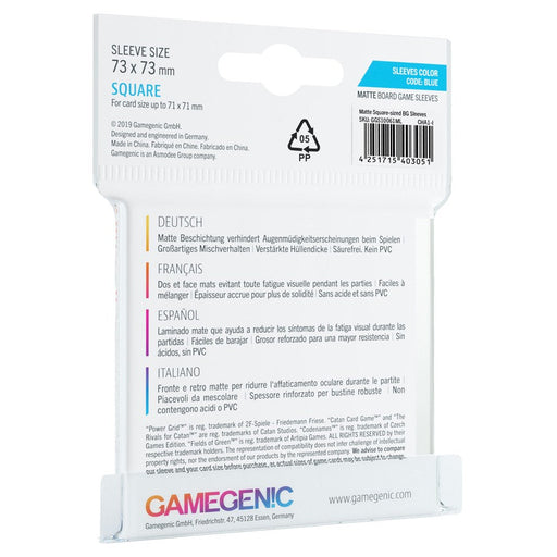 GameGenic MATTE Square-Sized Sleeves 73 x 73 mm - Blue - Premium Accessories - Just $3.99! Shop now at Retro Gaming of Denver