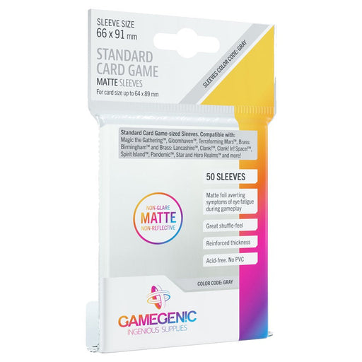 GameGenic MATTE Standard Card Game Sleeves 66 x 91 mm - Grey - Premium Accessories - Just $3.99! Shop now at Retro Gaming of Denver