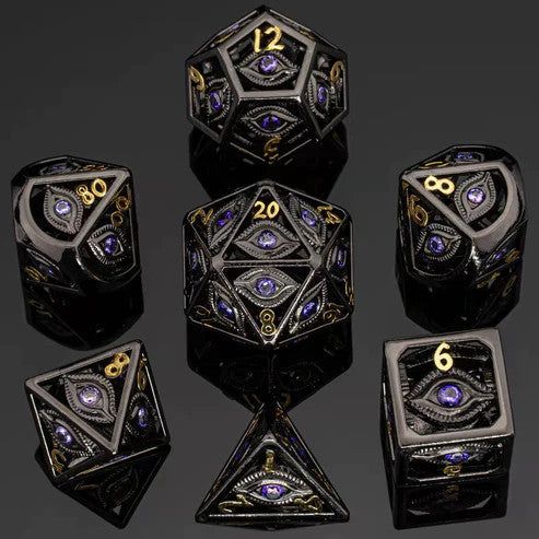 Dragon's Eye Hollow Metal Dice Set - Purple Gems - Premium Polyhedral Dice Set - Just $99.99! Shop now at Retro Gaming of Denver
