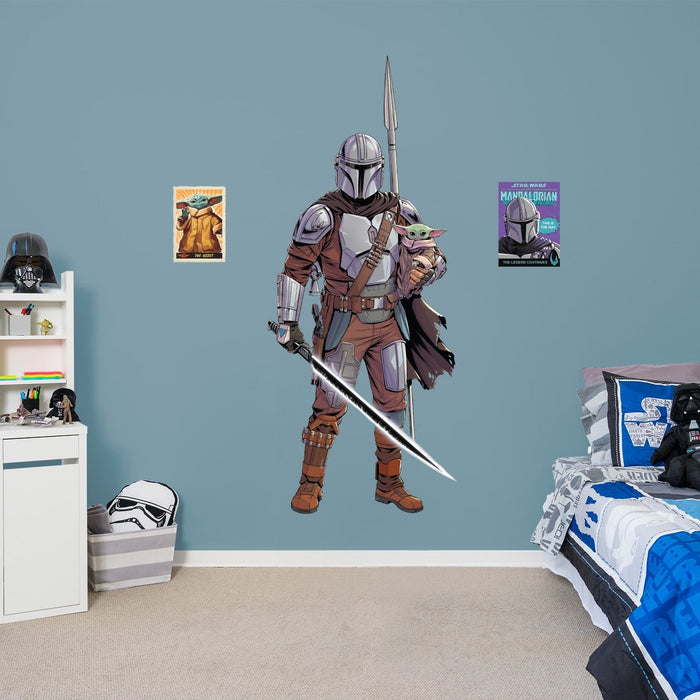 The Mandalorian: The Mandalorian & The Child Darksaber RealBig - Officially Licensed Star Wars Removable Adhesive Decal - Premium Vinyl Die-Cut Character - Just $69.99! Shop now at Retro Gaming of Denver