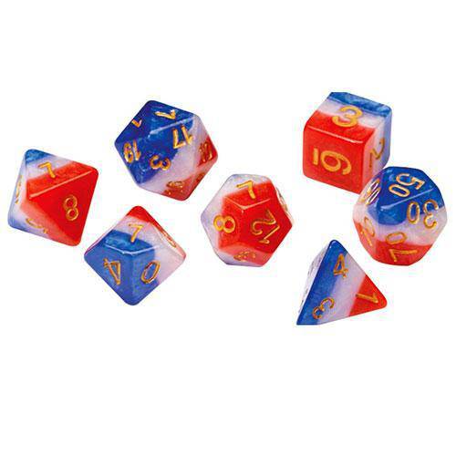 RPG Dice Set (7+1): Red, White, and Blue Semi-Transparent Resin - Premium Toys & Games - Just $11.68! Shop now at Retro Gaming of Denver