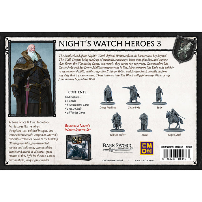 A Song of Ice & Fire: Night's Watch Heroes 3 - Premium Miniatures - Just $34.99! Shop now at Retro Gaming of Denver
