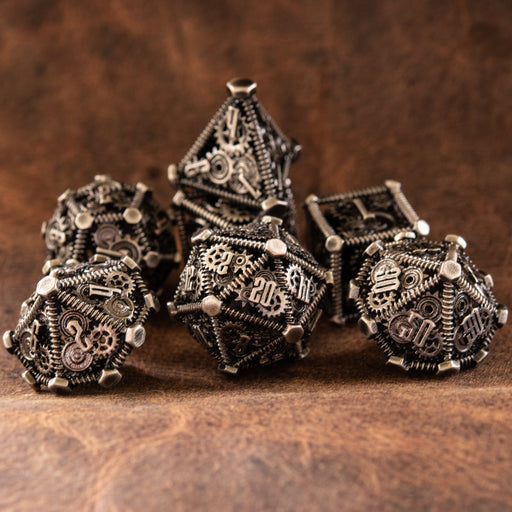 Silver- Weird West Wasteland Hollow Metal Dice Set - Premium hollow - Just $59.99! Shop now at Retro Gaming of Denver