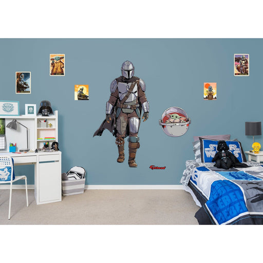 The Mandalorian with Child  - Officially Licensed Star Wars Removable Wall Decal - Premium Vinyl Die-Cut Character - Just $69.99! Shop now at Retro Gaming of Denver