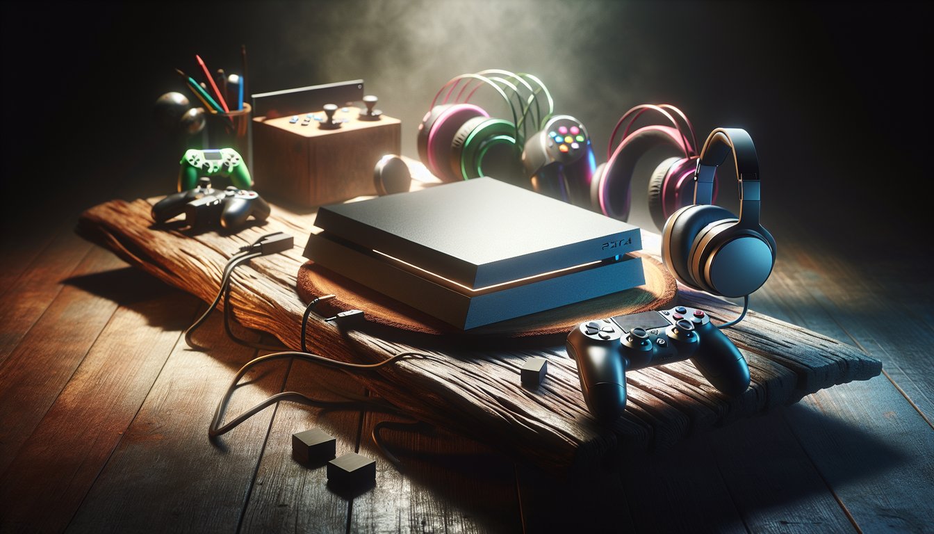 The featured image captures a sleek, polished gaming console resting on a rustic wooden table, surrounded by a soft, ambient glow.