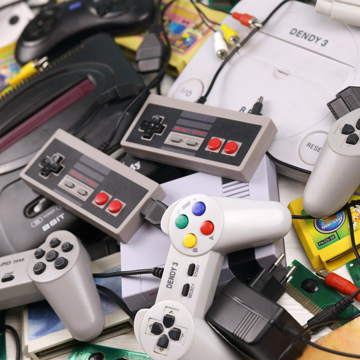 Retro and vintage video game consoles and video games