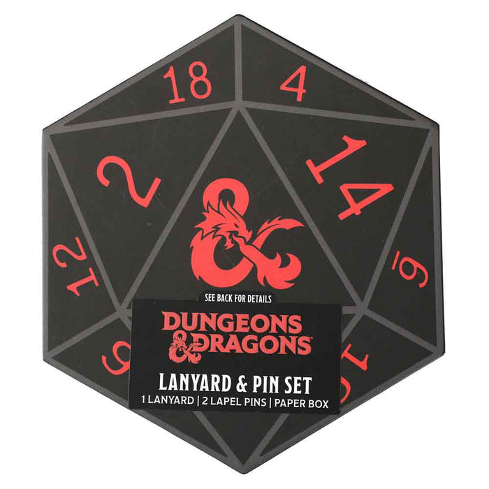 Dungeons & Dragons Lapel Pins & Lanyard Dice Box Set - for just $24.99! 