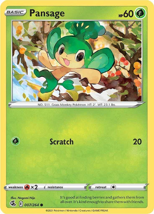 Pansage (007/264) [Sword & Shield: Fusion Strike] - for just $0.10! 