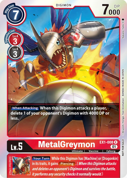 MetalGreymon [EX1-008] (Premium Deck Set Lucky Pack) [Classic Collection Promos] - Just $0.35! Shop now at Retro Gaming of Denver