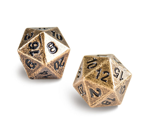 Ultra PRO: Heavy Metal Dice - D20 (2-Dice Set / Antique Bronze) - for just $0! 