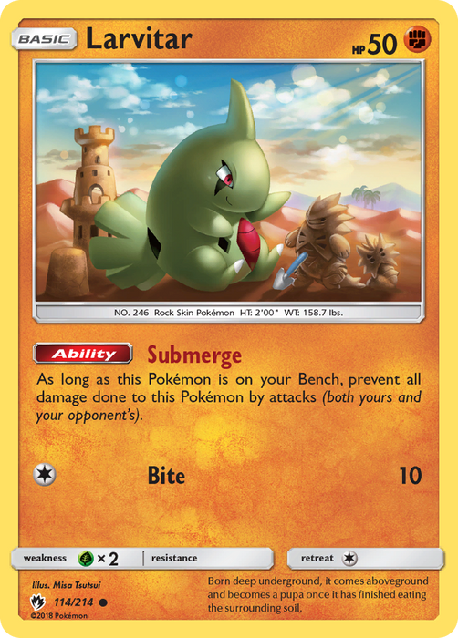 Larvitar (114/214) [Sun & Moon: Lost Thunder] - Just $0.10! Shop now at Retro Gaming of Denver