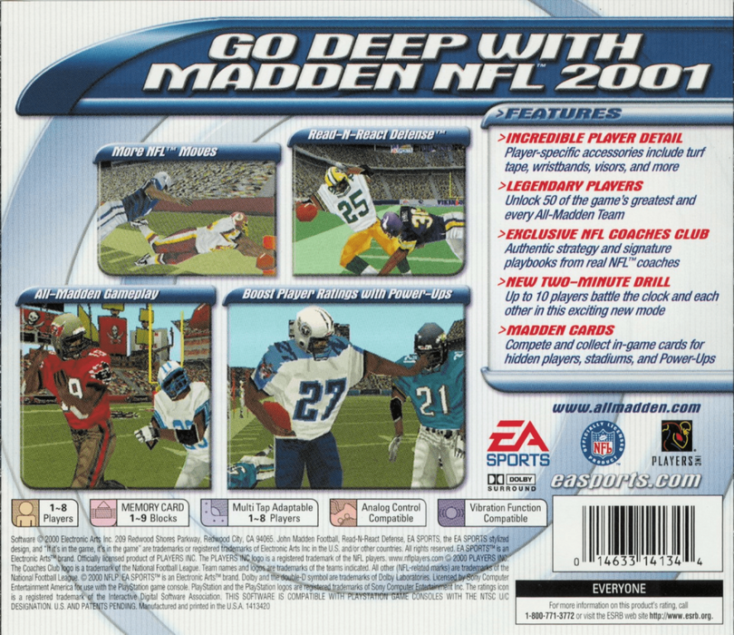Madden NFL 2001 – PlayStation 1 (PS1) - for just $3.99! 