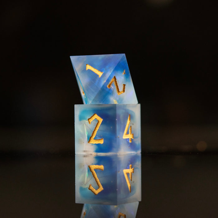 Lunar Veil Sharp-Edged Resin Dice Set - Just $39.99! Shop now at Retro Gaming of Denver