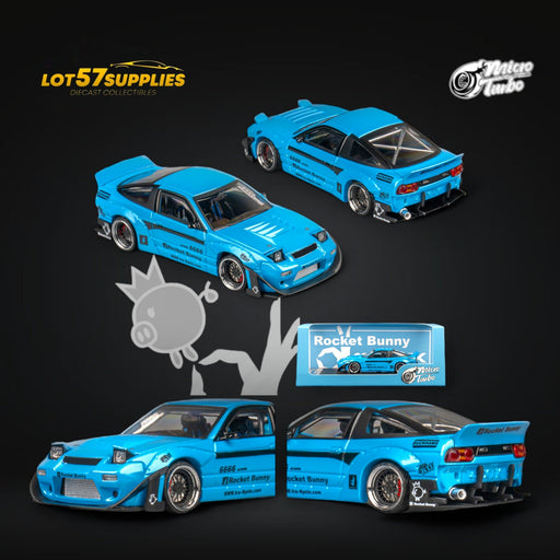MicroTurbo Custom 180SX Pandem Rocket Bunny Baby Blue 1:64 MT6407C2 - for just $44.99! 