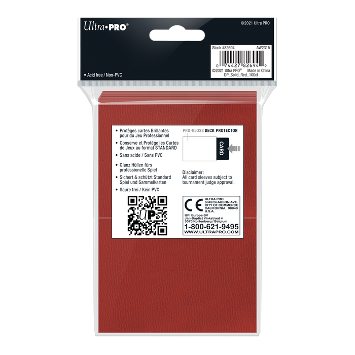 Ultra PRO: Standard 100ct Sleeves - PRO-Gloss (Red) - Just $0! Shop now at Retro Gaming of Denver