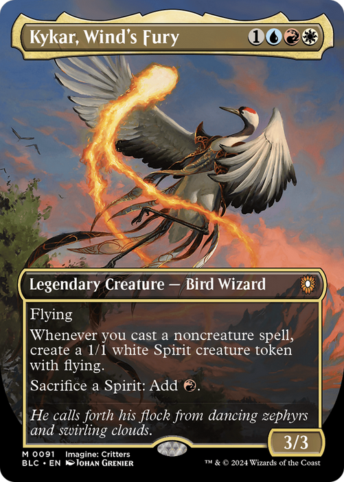 Kykar, Wind's Fury (BLC-091) - Bloomburrow Commander (Borderless) - for just $1.31! 