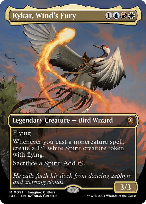 Kykar, Wind's Fury (BLC-091) - Bloomburrow Commander (Borderless) - for just $1.31! 