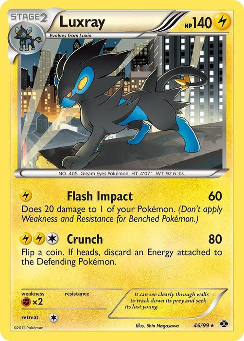Luxray (46/99) (Cracked Ice Holo) (Blister Exclusive) [Black & White: Next Destinies] - for just $12.15! 