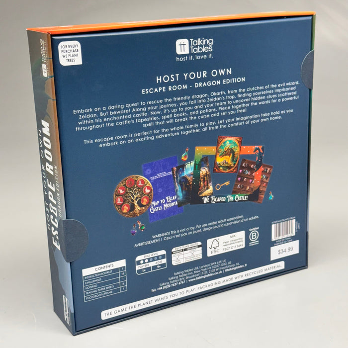 TALKING TABLES Host Your Own Escape Room Dragon Edition Board Game HOSTFAM-ESCAPE-DRGN - for just $18! 