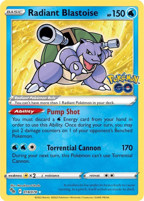Radiant Blastoise (018/078) [Pokémon GO] - for just $5! 