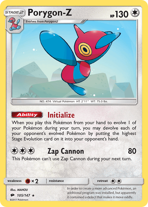 Porygon-Z (105/147) [Sun & Moon: Burning Shadows] - for just $0.15! 