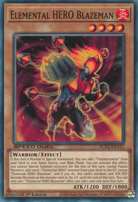 Elemental HERO Blazeman [SGX2-ENA11] Common - for just $0.20! 