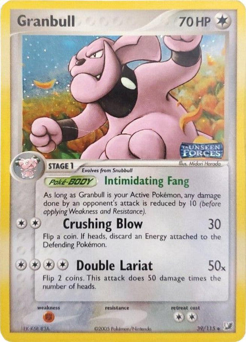 Granbull (39/115) (Stamped) [EX: Unseen Forces] - for just $4.25! 