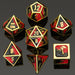Draconis Solid Metal Polyhedral Dice Set - Gold, Red & Black - for just $39.99! 