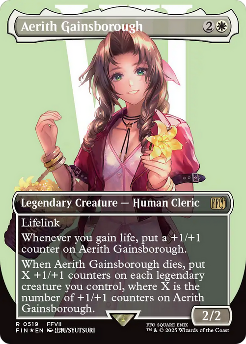 Aerith Gainsborough (Borderless) (Surge Foil) (FIN-519) - FINAL FANTASY (Borderless) Foil - for just $14.40! 