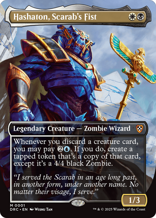 Hashaton, Scarab's Fist (DRC-001) - Commander: Aetherdrift Foil - for just $0.15! 