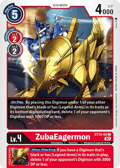 ZubaEagermon [ST13-03] [Starter Deck: Ragnaloardmon] - Just $0.09! Shop now at Retro Gaming of Denver